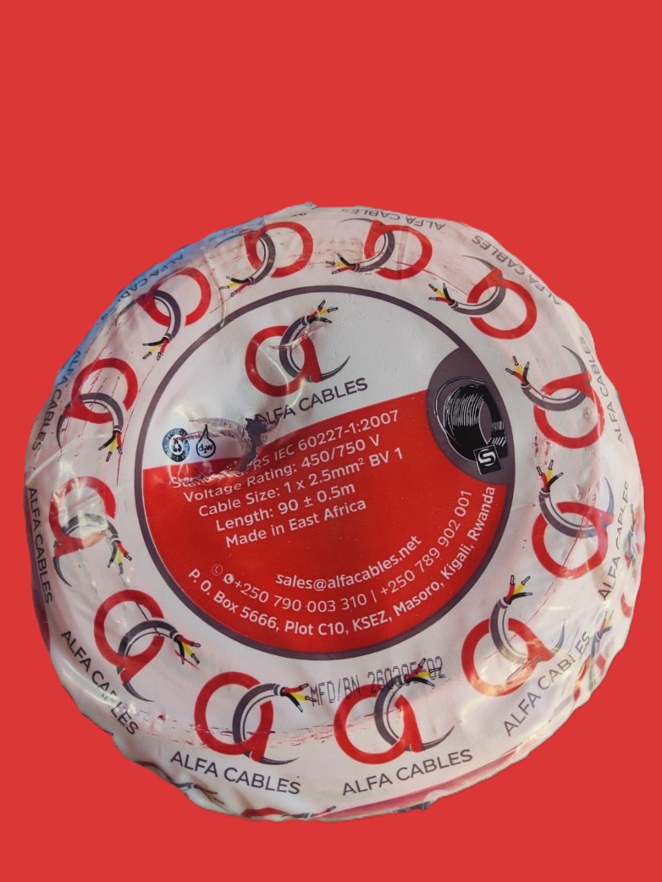 ALFA CABLES 2.5mm² Electrical Wire – 90m Copper Cable (450/750V)