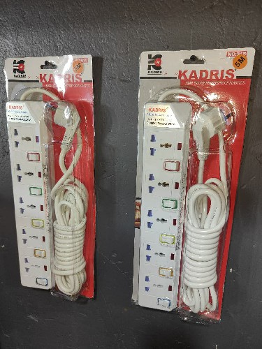 KADRIS Extension Power Strip – 5 Meter Cable, Multi-Socket 5Ways